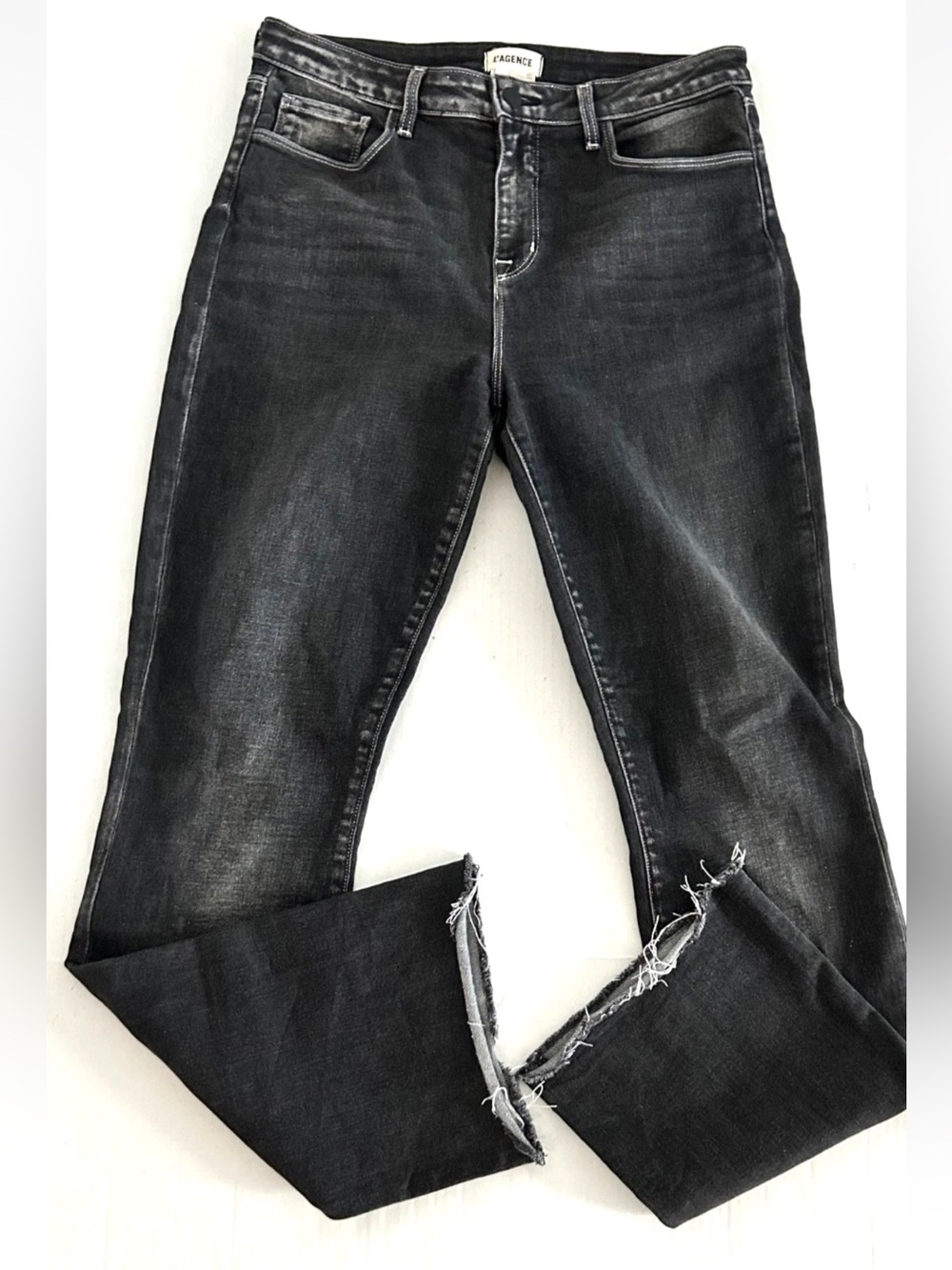 L'agence | Washed Flare Jeans Women's Size 30 Black Denim High Rise